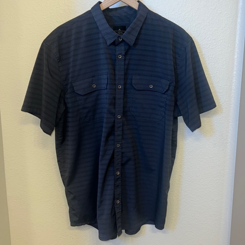 Prana Short Sleeve Lightweight Polyester Breathable Button Up Shirt XL Men’s